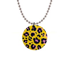 Leopard-print-seamless-pattern 1  Button Necklace by Salman4z