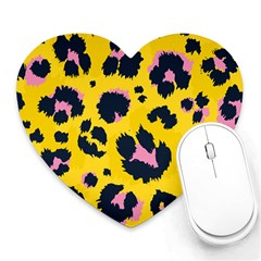 Leopard-print-seamless-pattern Heart Mousepad by Salman4z