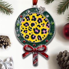 Leopard-print-seamless-pattern Metal X mas Lollipop With Crystal Ornament by Salman4z