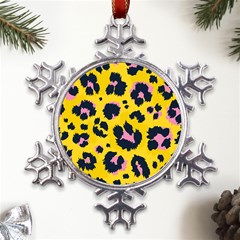 Leopard-print-seamless-pattern Metal Large Snowflake Ornament