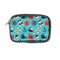 Seamless-pattern-nautical-icons-cartoon-style Coin Purse by Salman4z