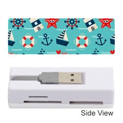 Seamless-pattern-nautical-icons-cartoon-style Memory Card Reader (stick) by Salman4z