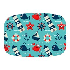 Seamless-pattern-nautical-icons-cartoon-style Mini Square Pill Box by Salman4z