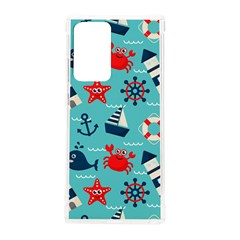 Seamless-pattern-nautical-icons-cartoon-style Samsung Galaxy Note 20 Ultra Tpu Uv Case by Salman4z