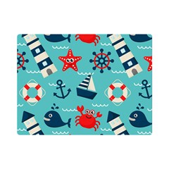 Seamless-pattern-nautical-icons-cartoon-style Premium Plush Fleece Blanket (mini) by Salman4z