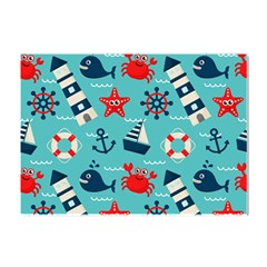 Seamless-pattern-nautical-icons-cartoon-style Crystal Sticker (a4) by Salman4z