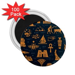 Dark-seamless-pattern-symbols-landmarks-signs-egypt 2 25  Magnets (100 Pack)  by Salman4z