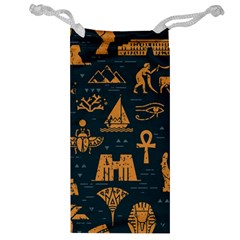 Dark-seamless-pattern-symbols-landmarks-signs-egypt Jewelry Bag