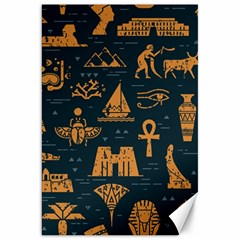 Dark-seamless-pattern-symbols-landmarks-signs-egypt Canvas 20  X 30  by Salman4z