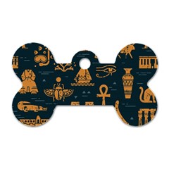 Dark-seamless-pattern-symbols-landmarks-signs-egypt Dog Tag Bone (two Sides) by Salman4z