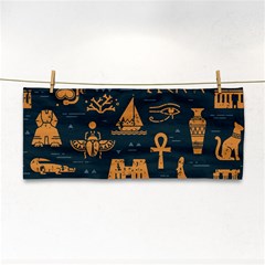 Dark-seamless-pattern-symbols-landmarks-signs-egypt Hand Towel by Salman4z