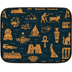 Dark-seamless-pattern-symbols-landmarks-signs-egypt Fleece Blanket (mini) by Salman4z