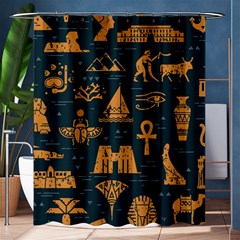 Dark-seamless-pattern-symbols-landmarks-signs-egypt Shower Curtain 60  X 72  (medium)  by Salman4z