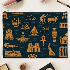 Dark-seamless-pattern-symbols-landmarks-signs-egypt Cosmetic Bag (xxxl) by Salman4z