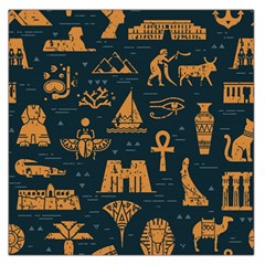 Dark-seamless-pattern-symbols-landmarks-signs-egypt Square Satin Scarf (36  X 36 ) by Salman4z