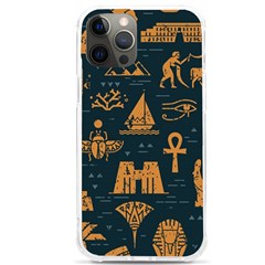 Dark-seamless-pattern-symbols-landmarks-signs-egypt Iphone 12 Pro Max Tpu Uv Print Case by Salman4z