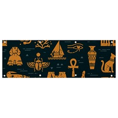 Dark-seamless-pattern-symbols-landmarks-signs-egypt Banner And Sign 9  X 3  by Salman4z