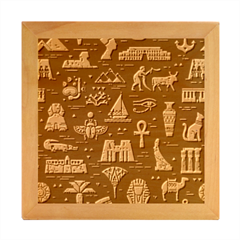 Dark-seamless-pattern-symbols-landmarks-signs-egypt Wood Photo Frame Cube by Salman4z