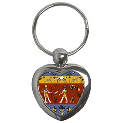 Ancient-egyptian-religion-seamless-pattern Key Chain (heart) by Salman4z