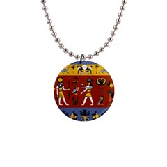 Ancient-egyptian-religion-seamless-pattern 1  Button Necklace by Salman4z