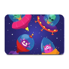 Cartoon-funny-aliens-with-ufo-duck-starry-sky-set Plate Mats by Salman4z