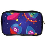 Cartoon-funny-aliens-with-ufo-duck-starry-sky-set Toiletries Bag (Two Sides) Front