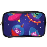 Cartoon-funny-aliens-with-ufo-duck-starry-sky-set Toiletries Bag (Two Sides) Back