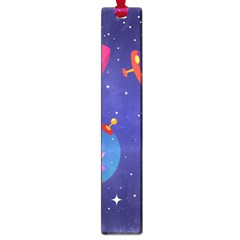 Cartoon-funny-aliens-with-ufo-duck-starry-sky-set Large Book Marks by Salman4z