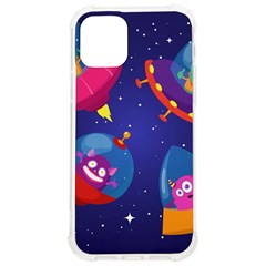 Cartoon-funny-aliens-with-ufo-duck-starry-sky-set Iphone 12/12 Pro Tpu Uv Print Case by Salman4z