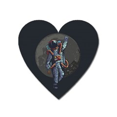 Illustration-drunk-astronaut Heart Magnet by Salman4z