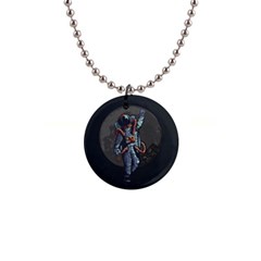 Illustration-drunk-astronaut 1  Button Necklace by Salman4z