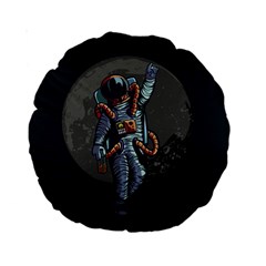 Illustration-drunk-astronaut Standard 15  Premium Round Cushions by Salman4z