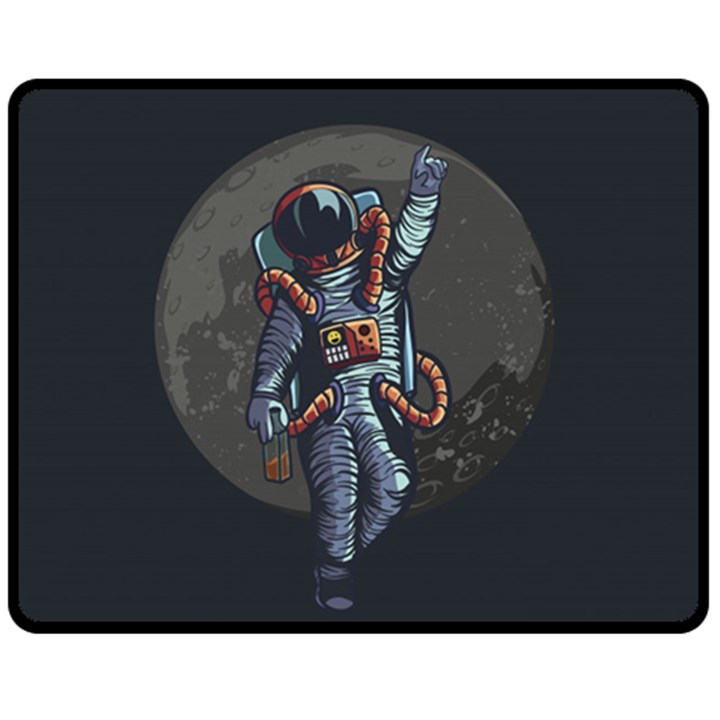 Illustration-drunk-astronaut Two Sides Fleece Blanket (Medium)