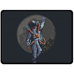 Illustration-drunk-astronaut Two Sides Fleece Blanket (large) by Salman4z