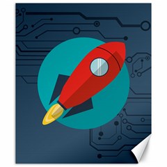 Rocket-with-science-related-icons-image Canvas 20  X 24  by Salman4z