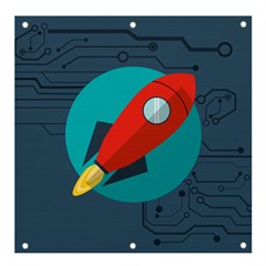 Rocket-with-science-related-icons-image Banner And Sign 4  X 4  by Salman4z