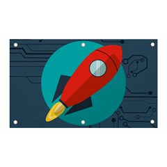 Rocket-with-science-related-icons-image Banner And Sign 5  X 3  by Salman4z