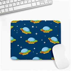 Seamless-pattern-ufo-with-star-space-galaxy-background Small Mousepad by Salman4z