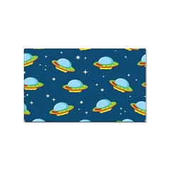 Seamless-pattern-ufo-with-star-space-galaxy-background Sticker (rectangular) by Salman4z