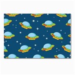 Seamless-pattern-ufo-with-star-space-galaxy-background Postcard 4 x 6  (Pkg of 10) Front