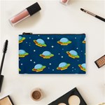 Seamless-pattern-ufo-with-star-space-galaxy-background Cosmetic Bag (Small) Front