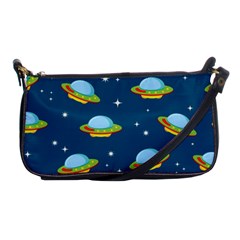 Seamless-pattern-ufo-with-star-space-galaxy-background Shoulder Clutch Bag by Salman4z