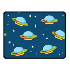 Seamless-pattern-ufo-with-star-space-galaxy-background Fleece Blanket (small) by Salman4z