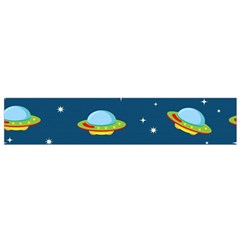 Seamless-pattern-ufo-with-star-space-galaxy-background Small Premium Plush Fleece Scarf