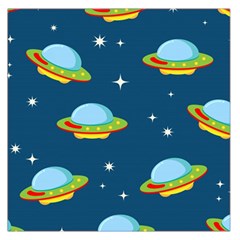 Seamless-pattern-ufo-with-star-space-galaxy-background Square Satin Scarf (36  x 36 )