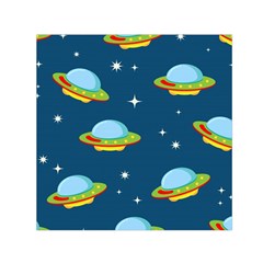 Seamless-pattern-ufo-with-star-space-galaxy-background Square Satin Scarf (30  x 30 )