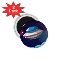 Ufo-alien-spaceship-galaxy 1 75  Magnets (10 Pack)  by Salman4z