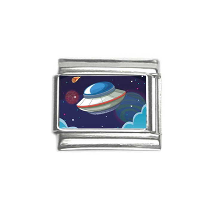 Ufo-alien-spaceship-galaxy Italian Charm (9mm)