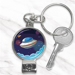 Ufo-alien-spaceship-galaxy Nail Clippers Key Chain by Salman4z