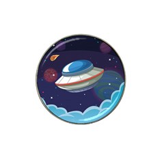 Ufo-alien-spaceship-galaxy Hat Clip Ball Marker by Salman4z